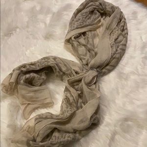 Beige patterned Tie scarf